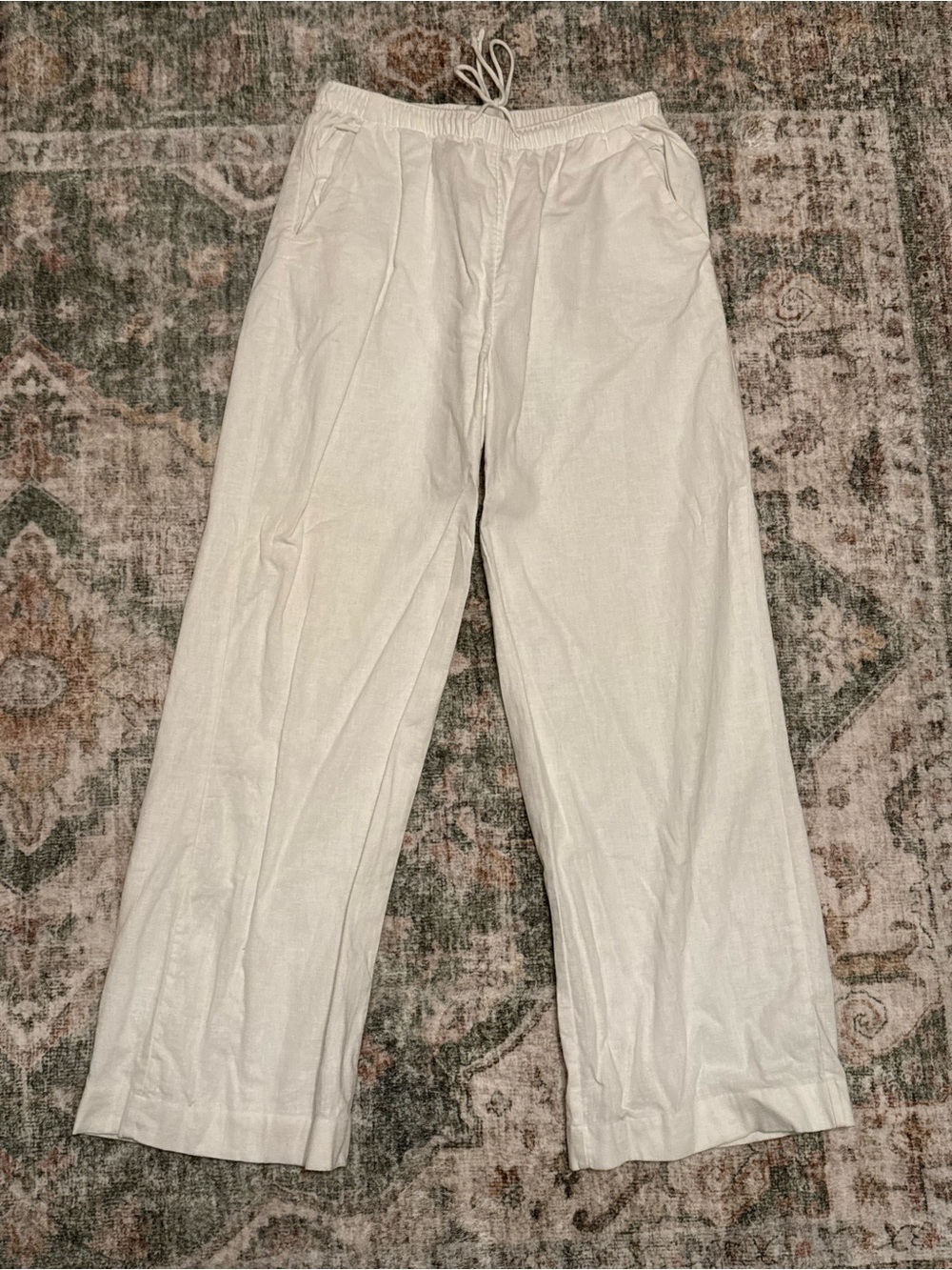 Abercrombie | Women’s White Drawstring Linen Pants